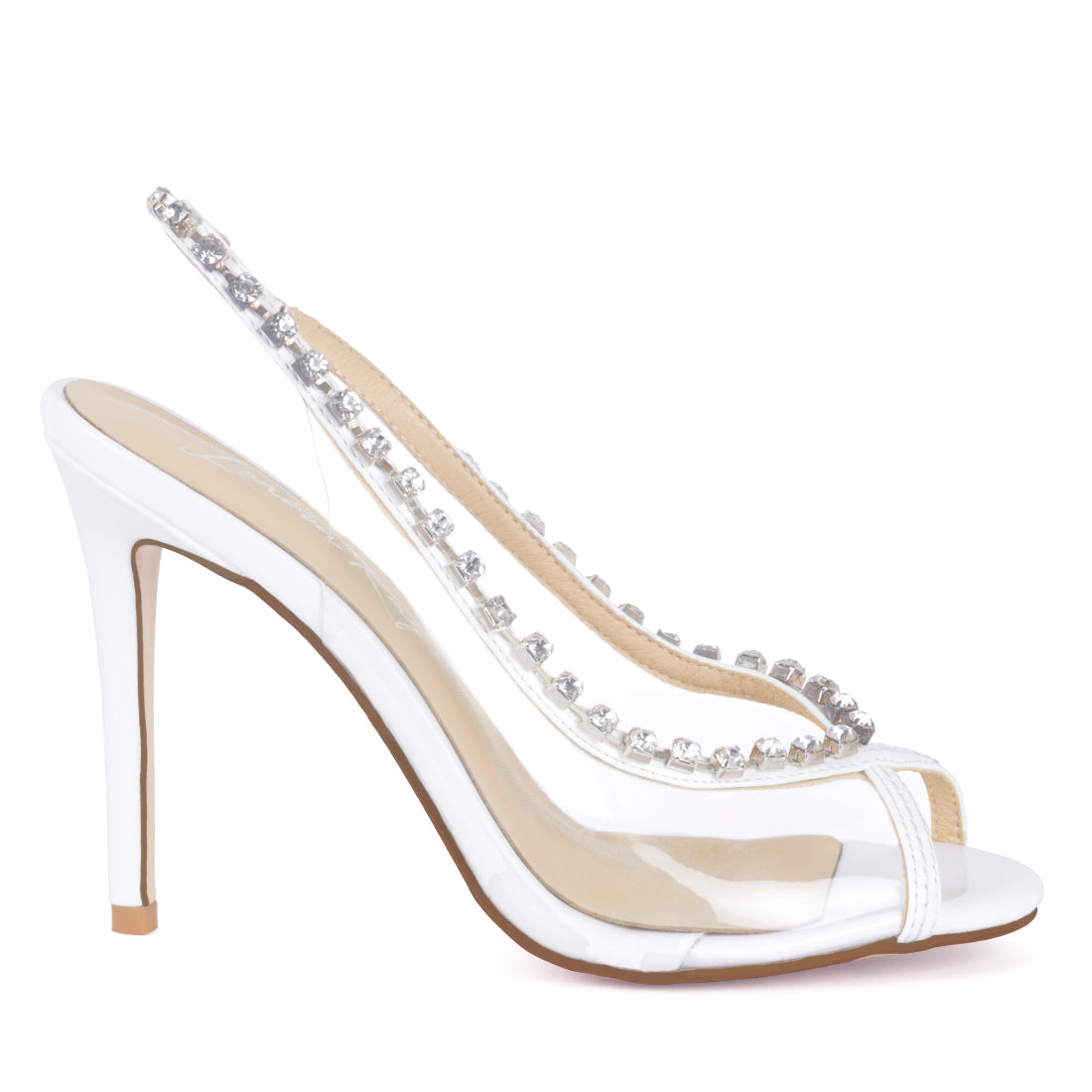 Stiletto Sling-back Sandals for Women - White