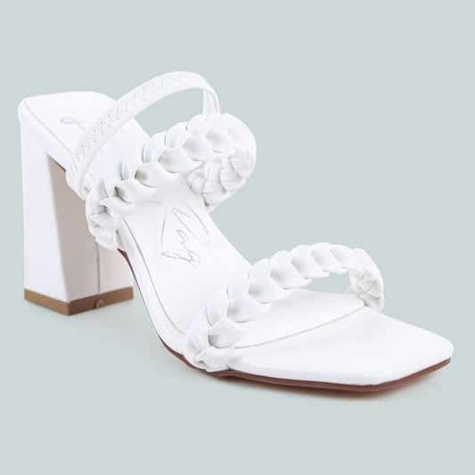 Woven Strap Casual Block Sandals
