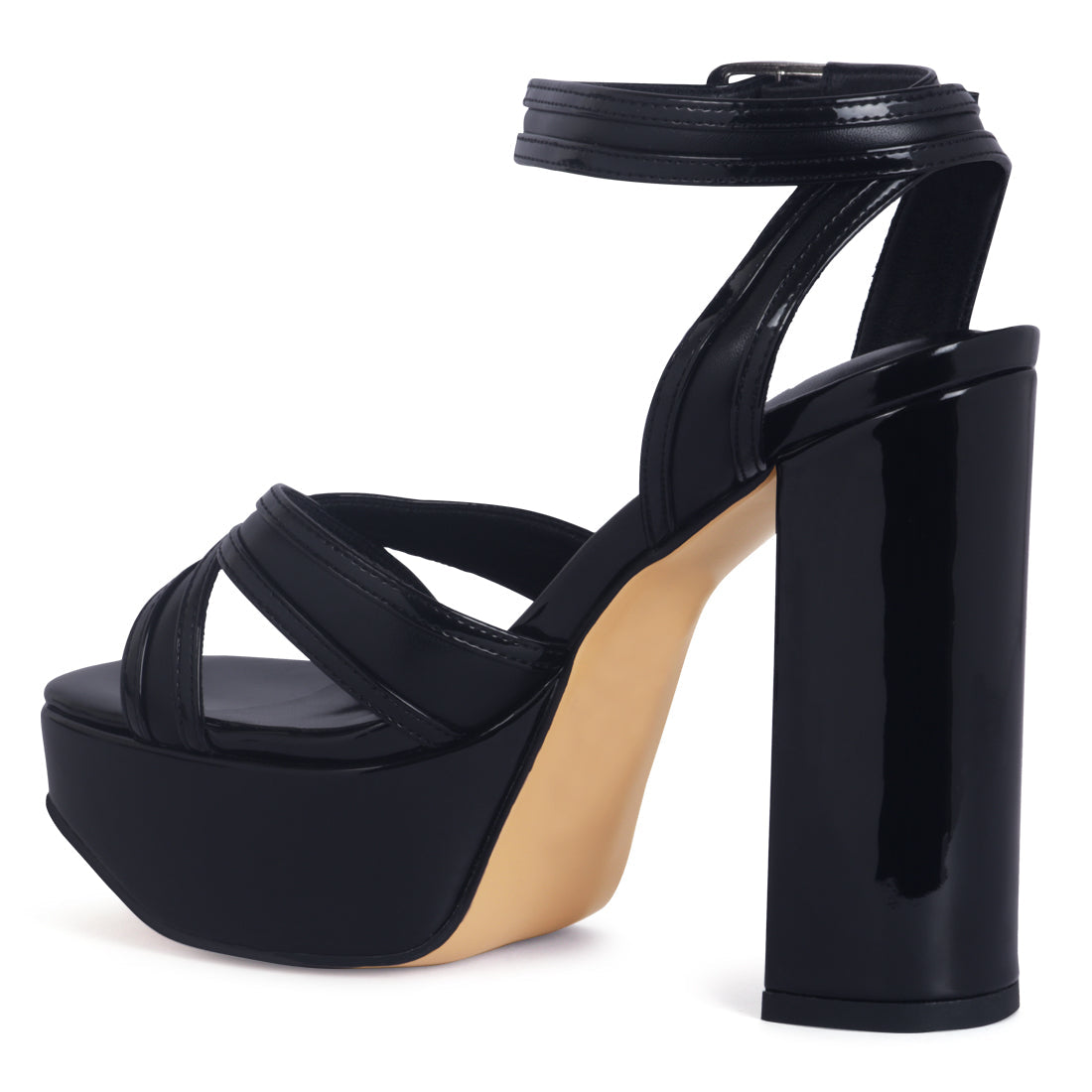 Platform Heel Sandals for Women - Black