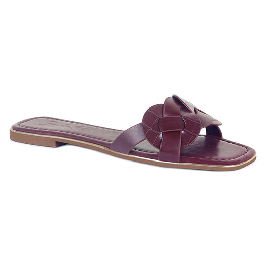 Silver Lining Woven Slip-On Flats in Brown - Brown