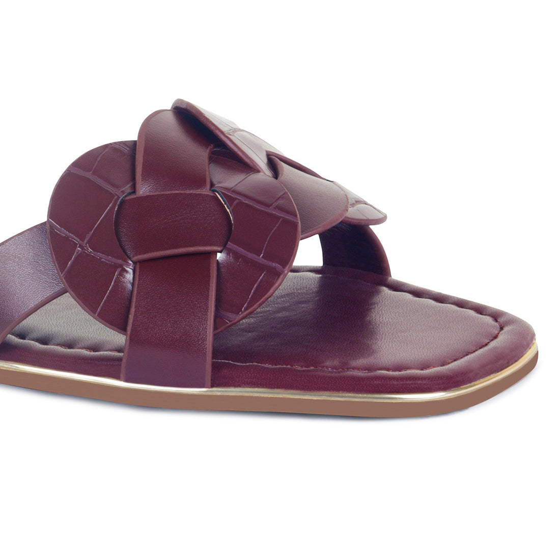 Silver Lining Woven Slip-On Flats in Brown - Brown