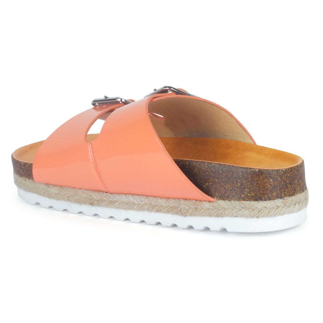 Orange Buckled Espadrille Platforms - Orange