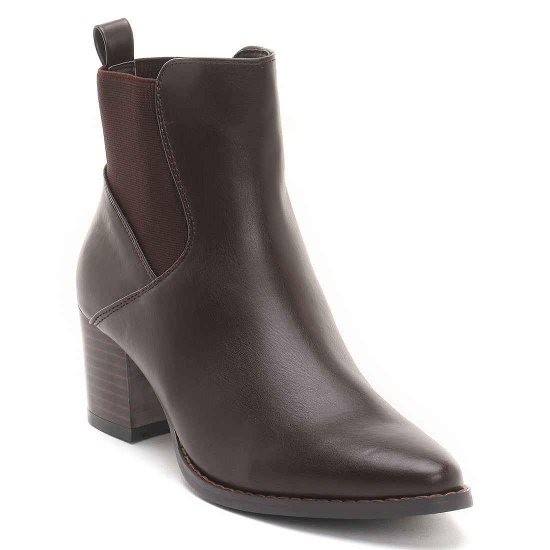 Block Heeled Chelsea Boots in Tan