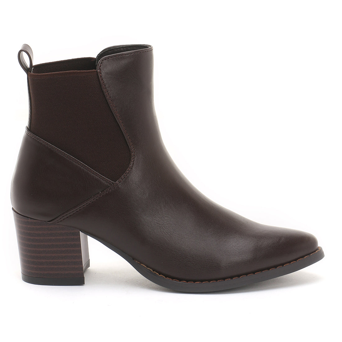 Block Heeled Chelsea Boots in Tan