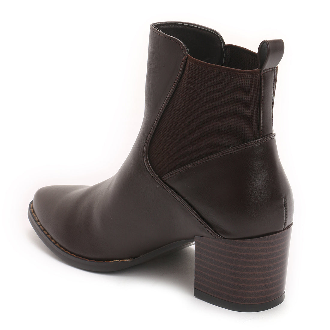 Block Heeled Chelsea Boots in Tan