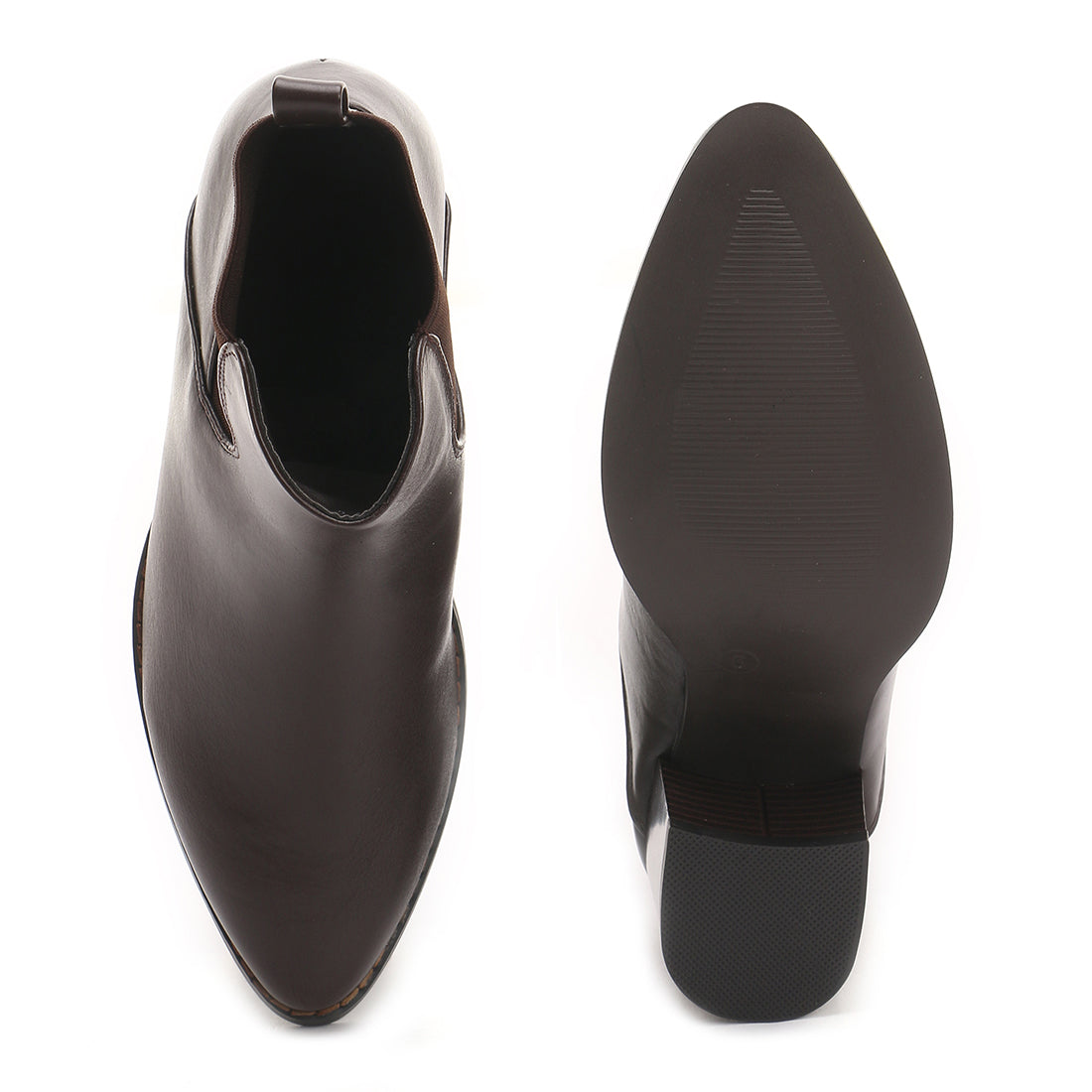 Block Heeled Chelsea Boots in Tan