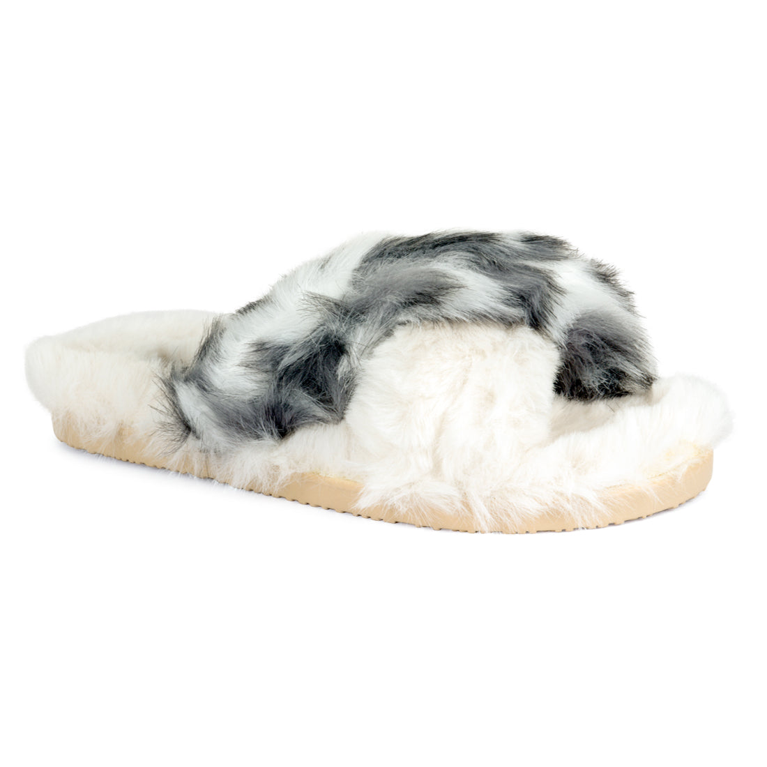 Chipmunk Faux Fur Indoor White Flats - White