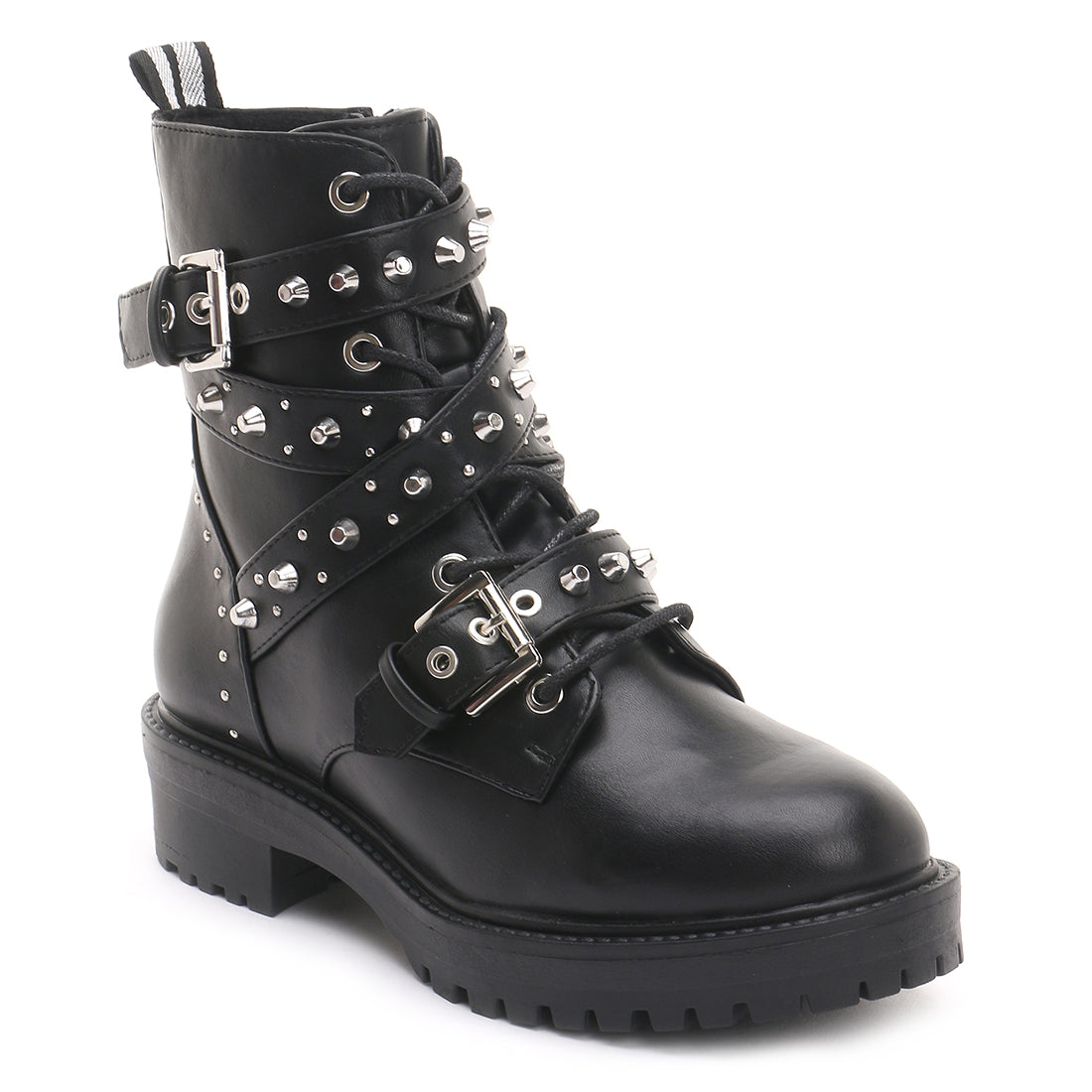Black Buckled Biker Boots