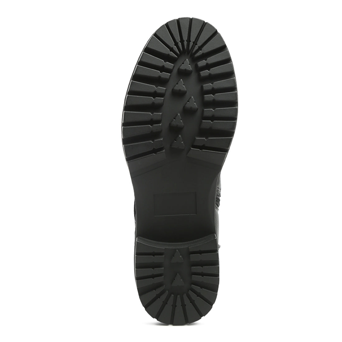 Black Stud Lined Lace-Up Biker Boot - UK6