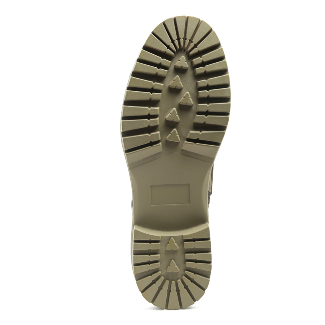 Olive Stud Lined Lace-Up Biker Boot - UK6