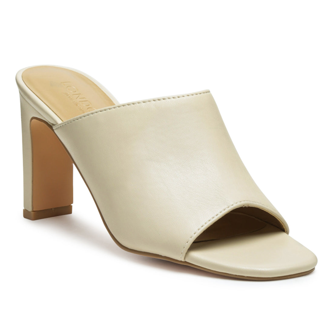 Block Heel Sandals In Beige