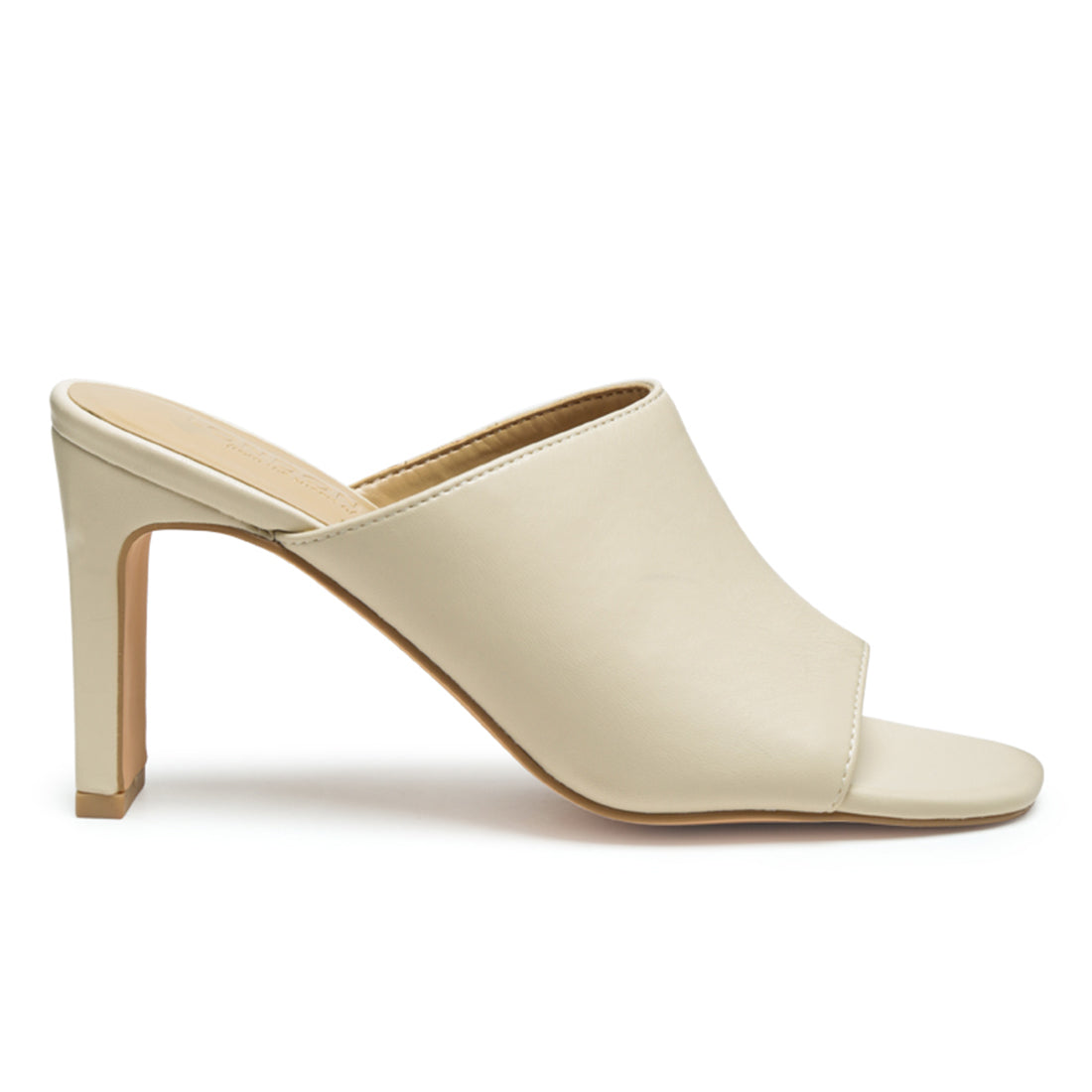 Block Heel Sandals In Beige