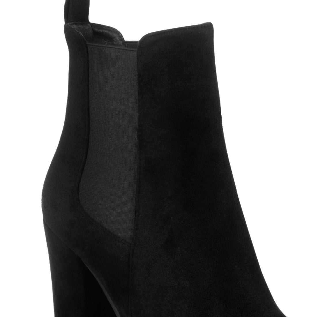 Block Heeled Boot in Black - Black