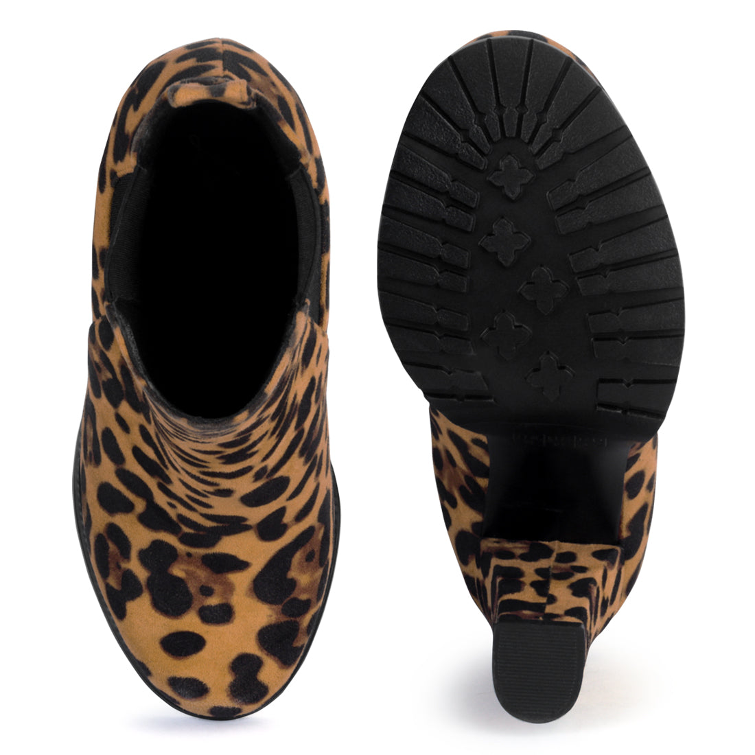 Block Heeled Boot in Leopard Print - Tan