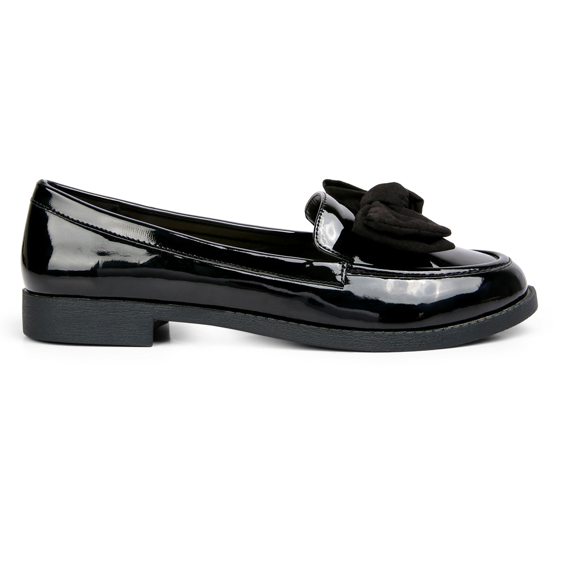 Black Bow berry Bow-Tie Patent Loafers
