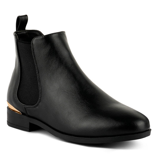 Black Metal Sling Chelsea Boot