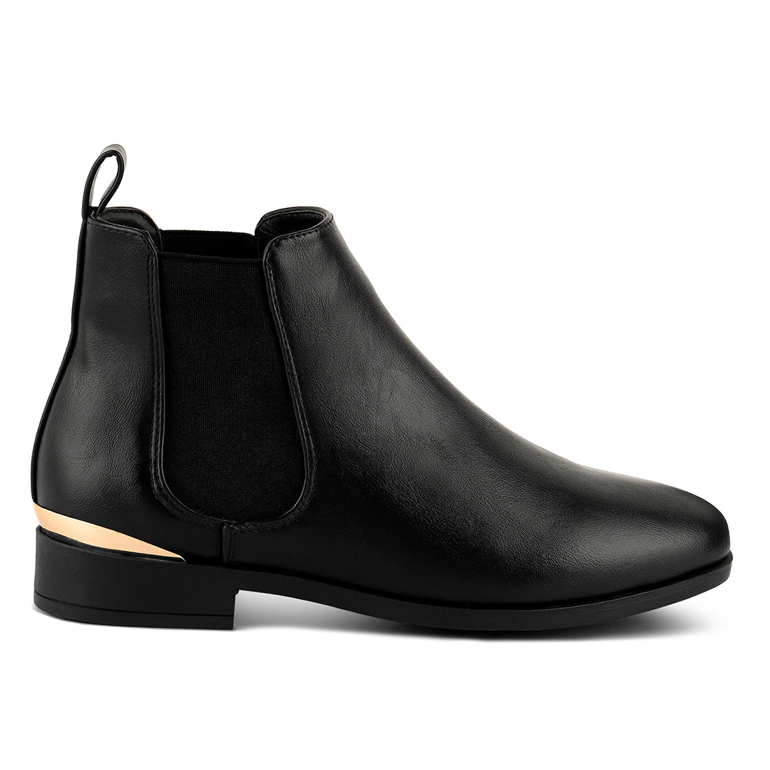 Black Metal Sling Chelsea Boot