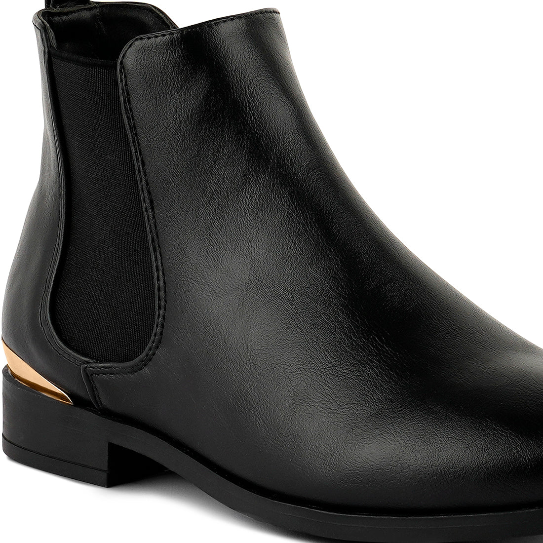 Black Metal Sling Chelsea Boot