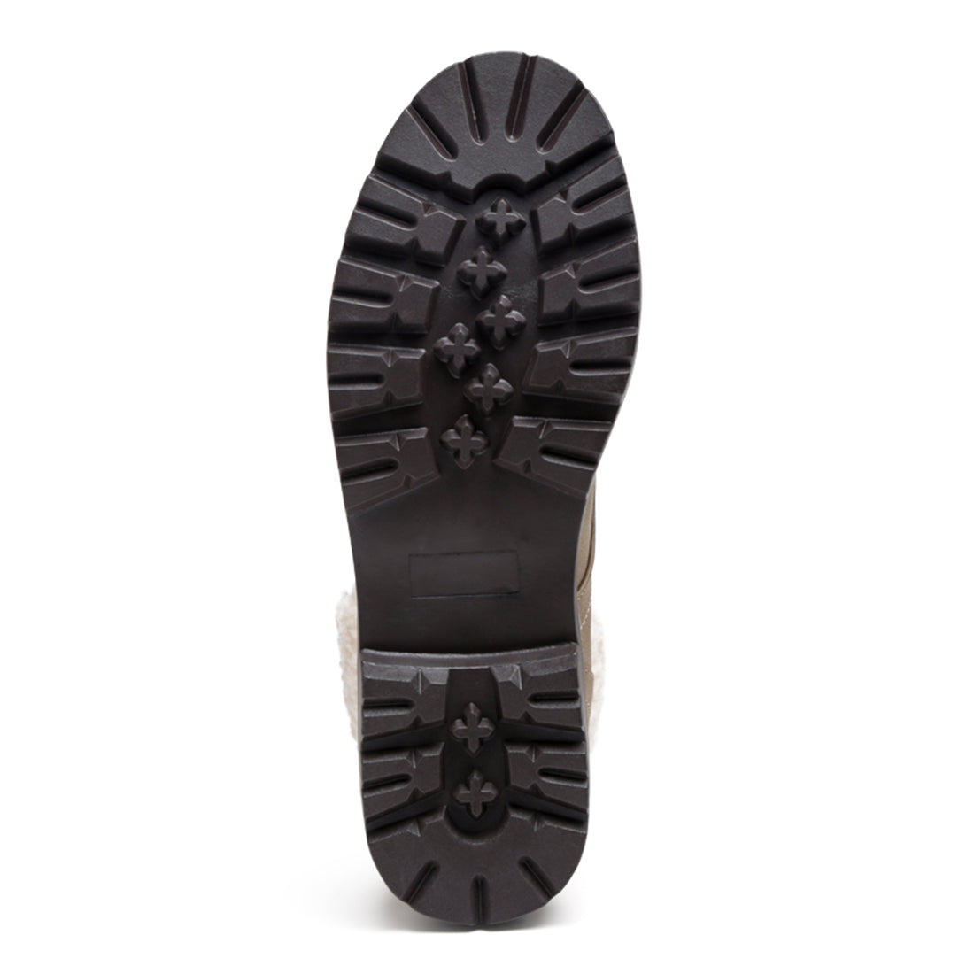 Fur Collared Biker Boots in Taupe - UK7