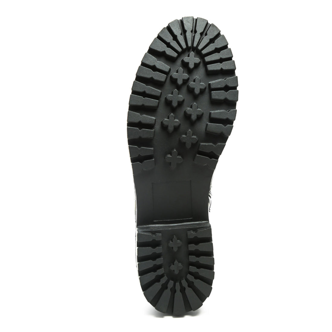 Lace - Up Croc Textured Ankle Boot in Black - UK7