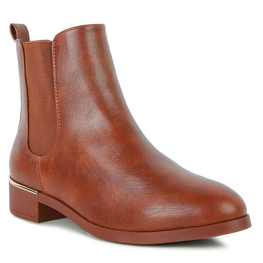 Brown Winter Basic Ankle Boot