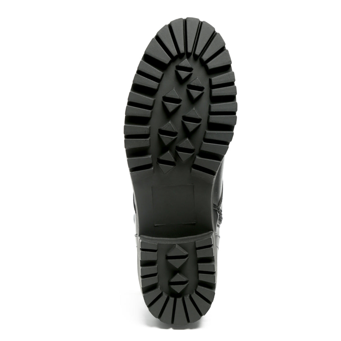 Lace - Up Buckled Biker Boot in Black - UK7