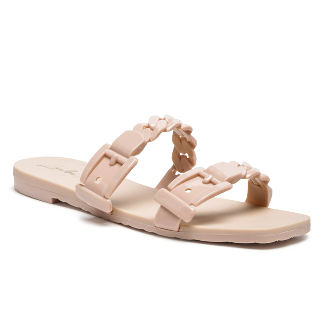 Pool Flat Flipflop Slides in Nude - Nude