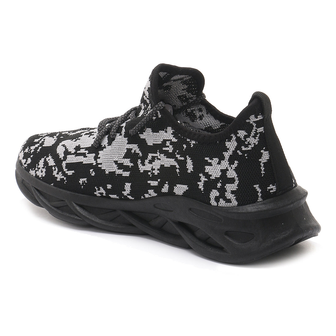 Men's Trackon Knitted Running Sneakers In Black