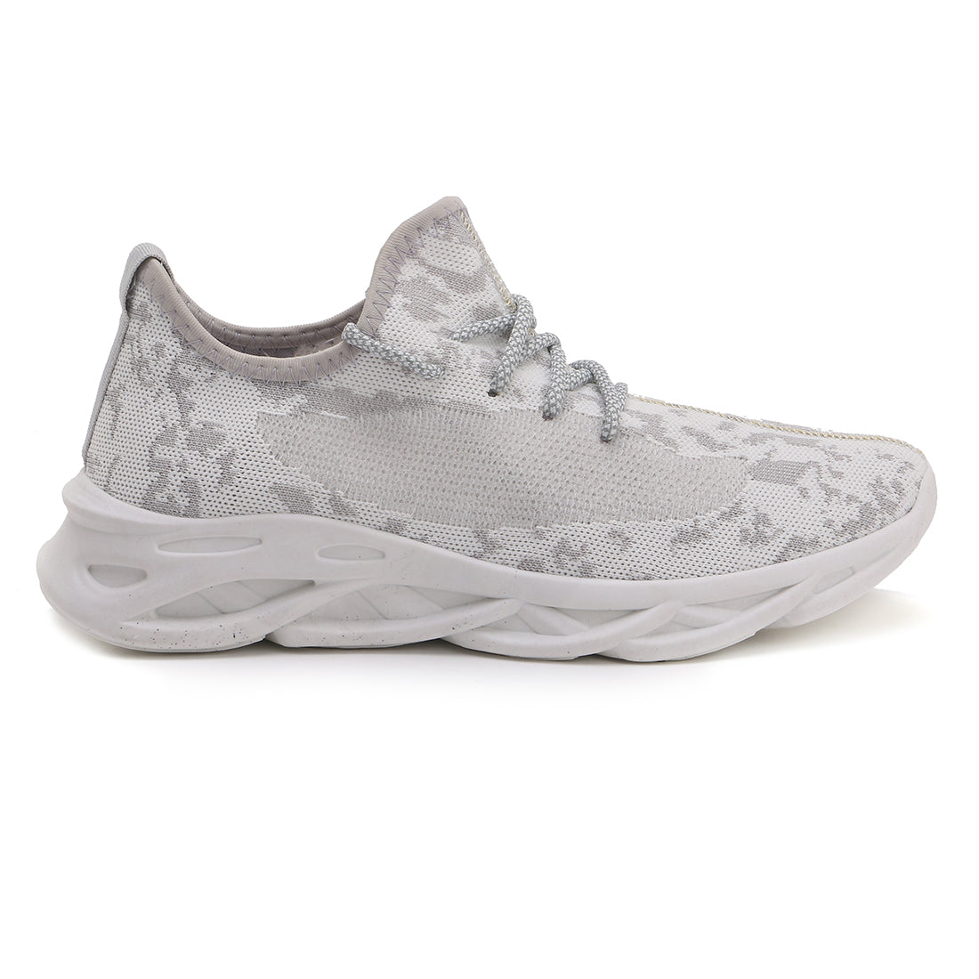 Men's Trackon Knitted Running Sneakers In White