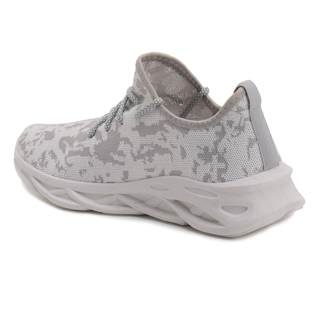 Men's Trackon Knitted Running Sneakers In White