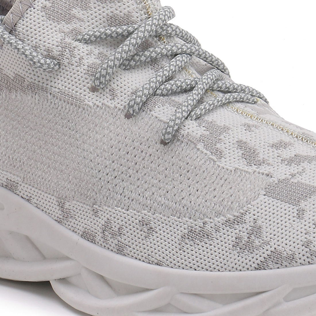 Men's Trackon Knitted Running Sneakers In White