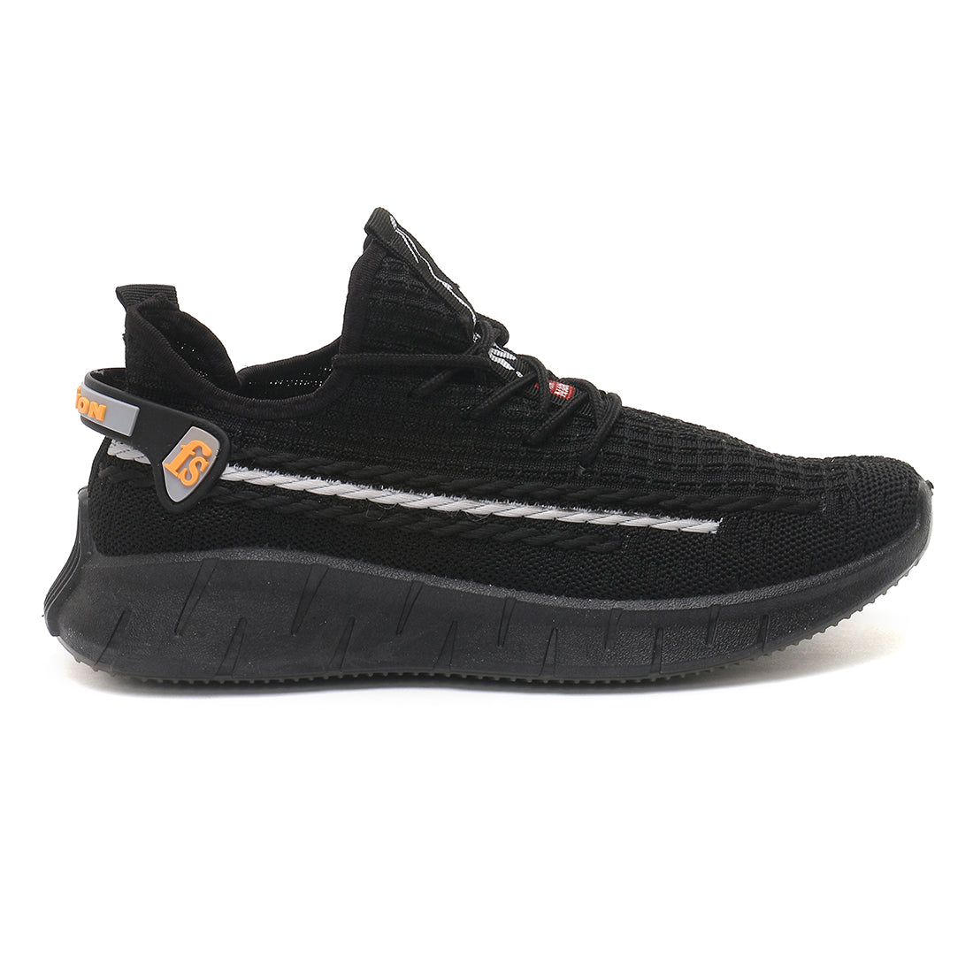 Men's Black Walking Knitted Sneakers