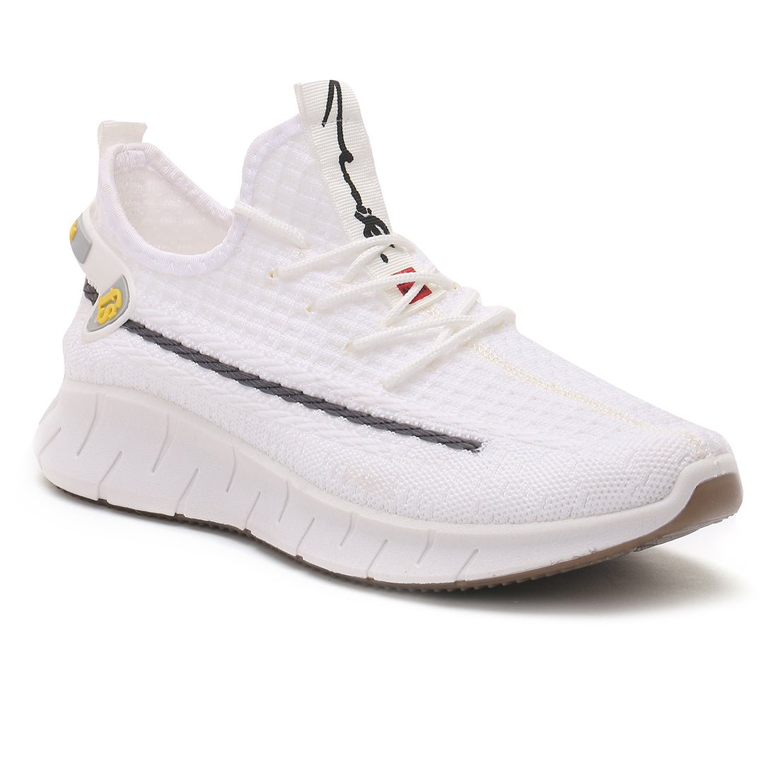 Men's White Walking Knitted Sneakers