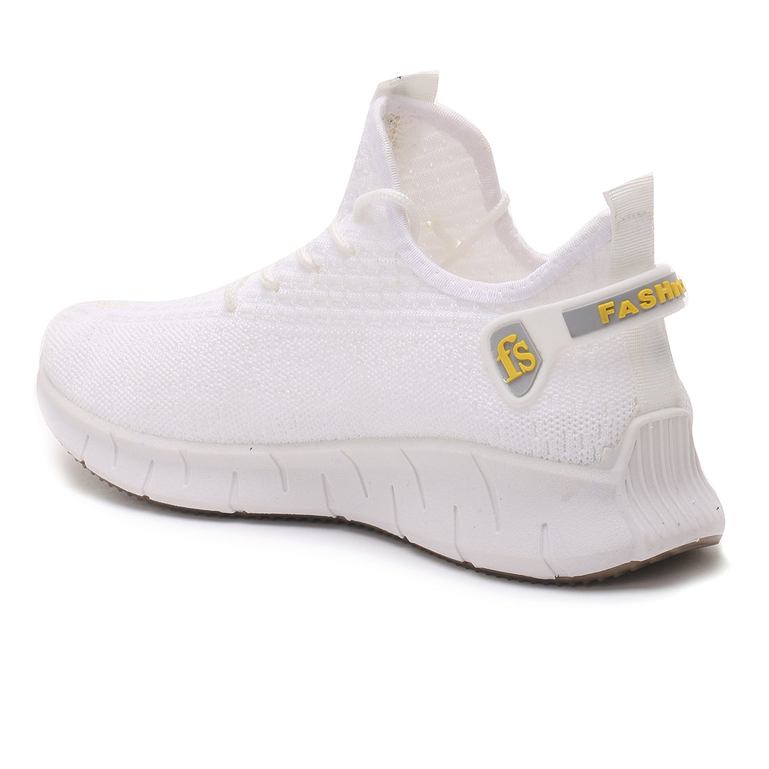 Men's White Walking Knitted Sneakers