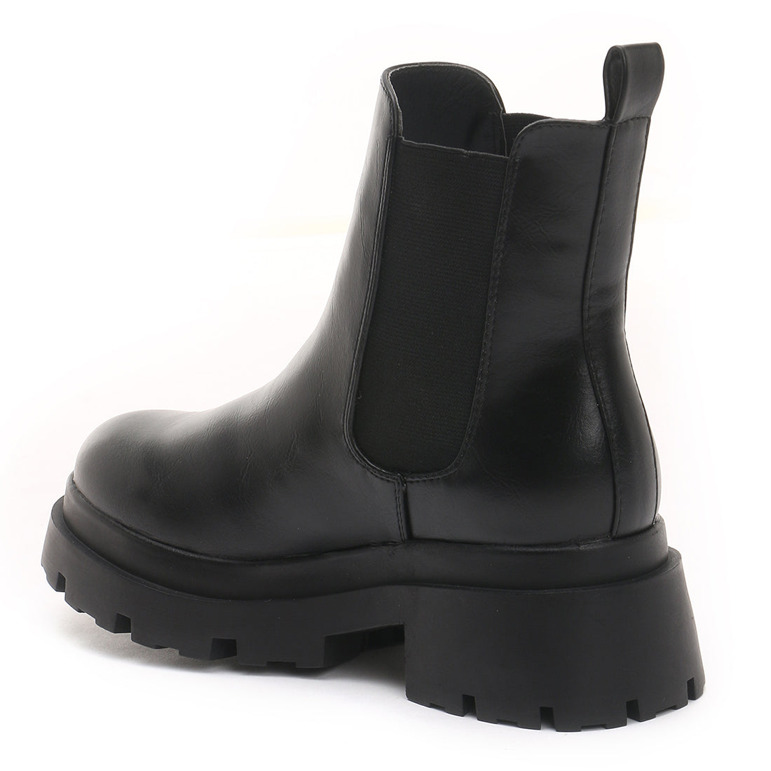 Black Lug Sole Chunky Chelsea Boots