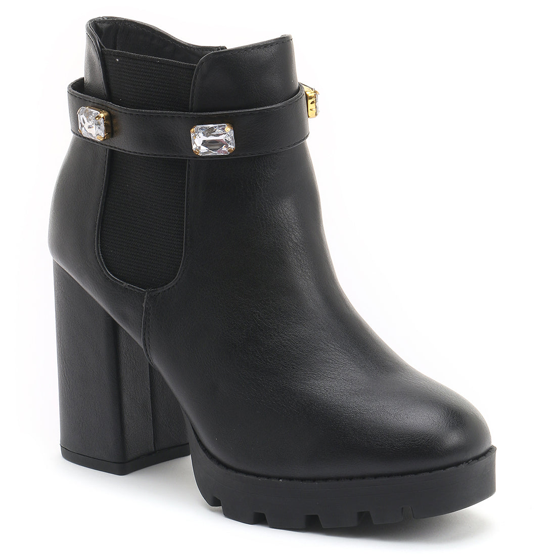 Black Ankle Strap Chelsea Boots