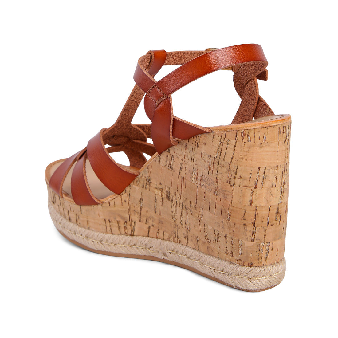 Tan Espadrille Detail Wedge Sandals
