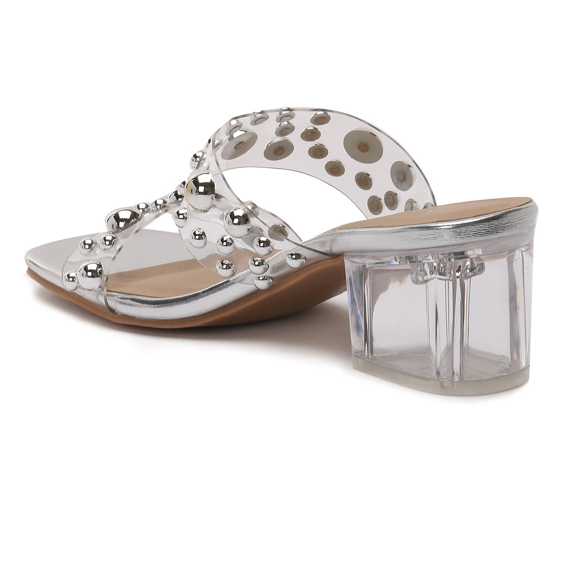 Metal Drops Transparent Slide Sandals