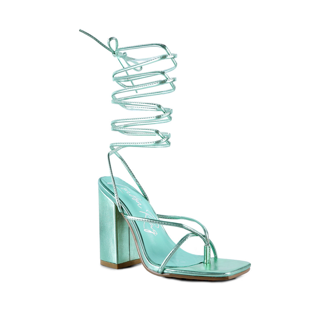 Mint Lace Up High Heel Sandals