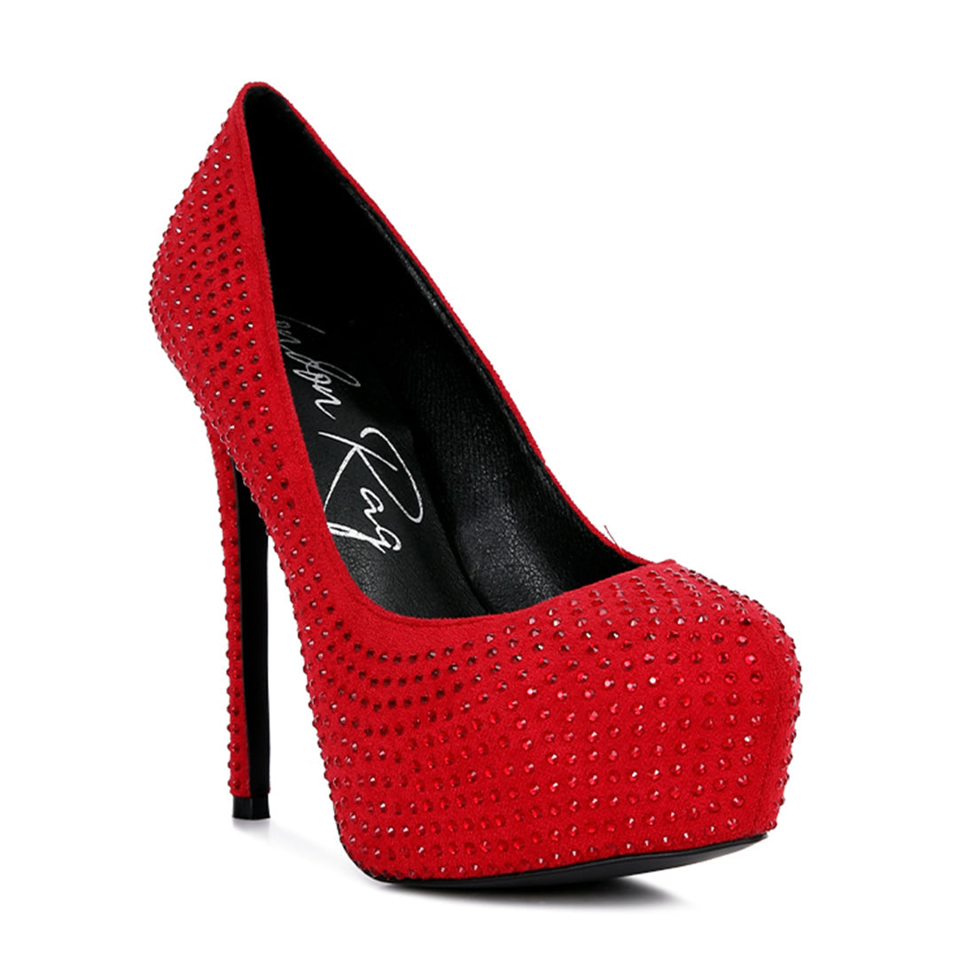 Red Heat Set Diamante Pumps