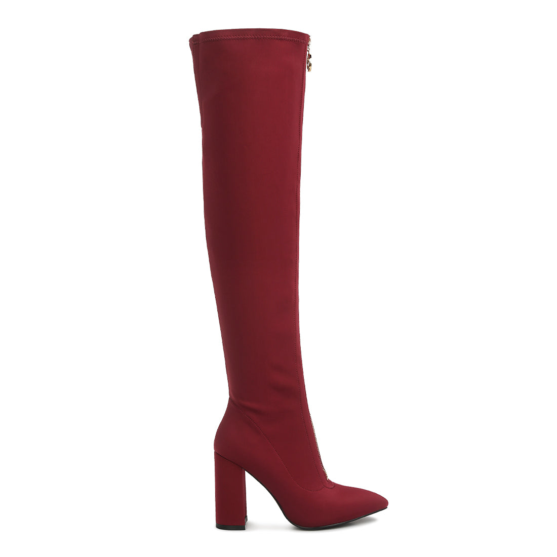ronettes knee high stretch long boots#color_burgundy
