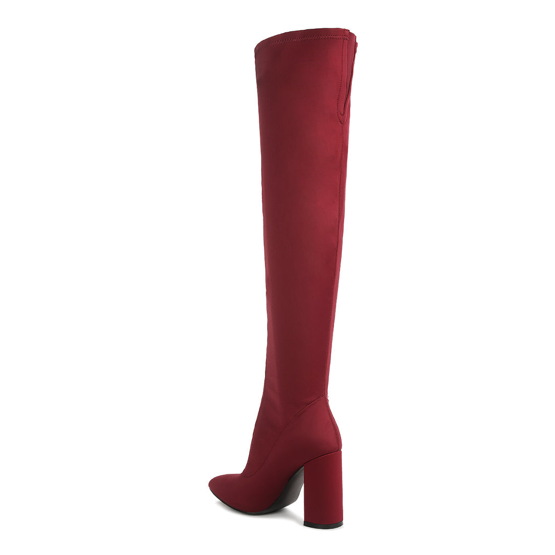 ronettes knee high stretch long boots#color_burgundy