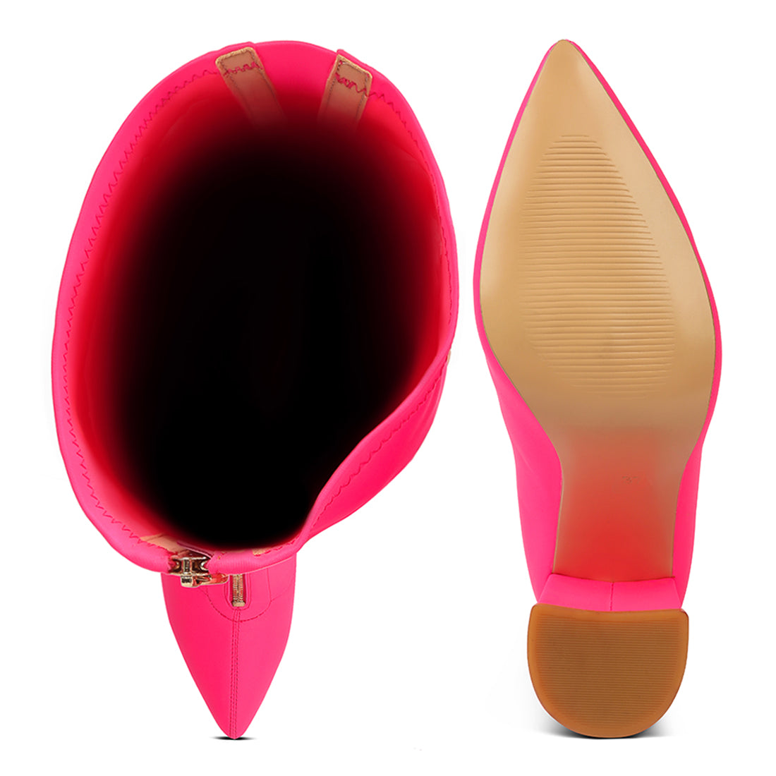 ronettes knee high stretch long boots#color_fuchsia