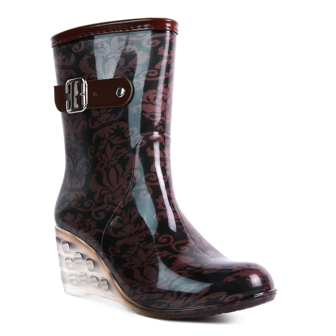 Brown Polka Pattern Rainboots
