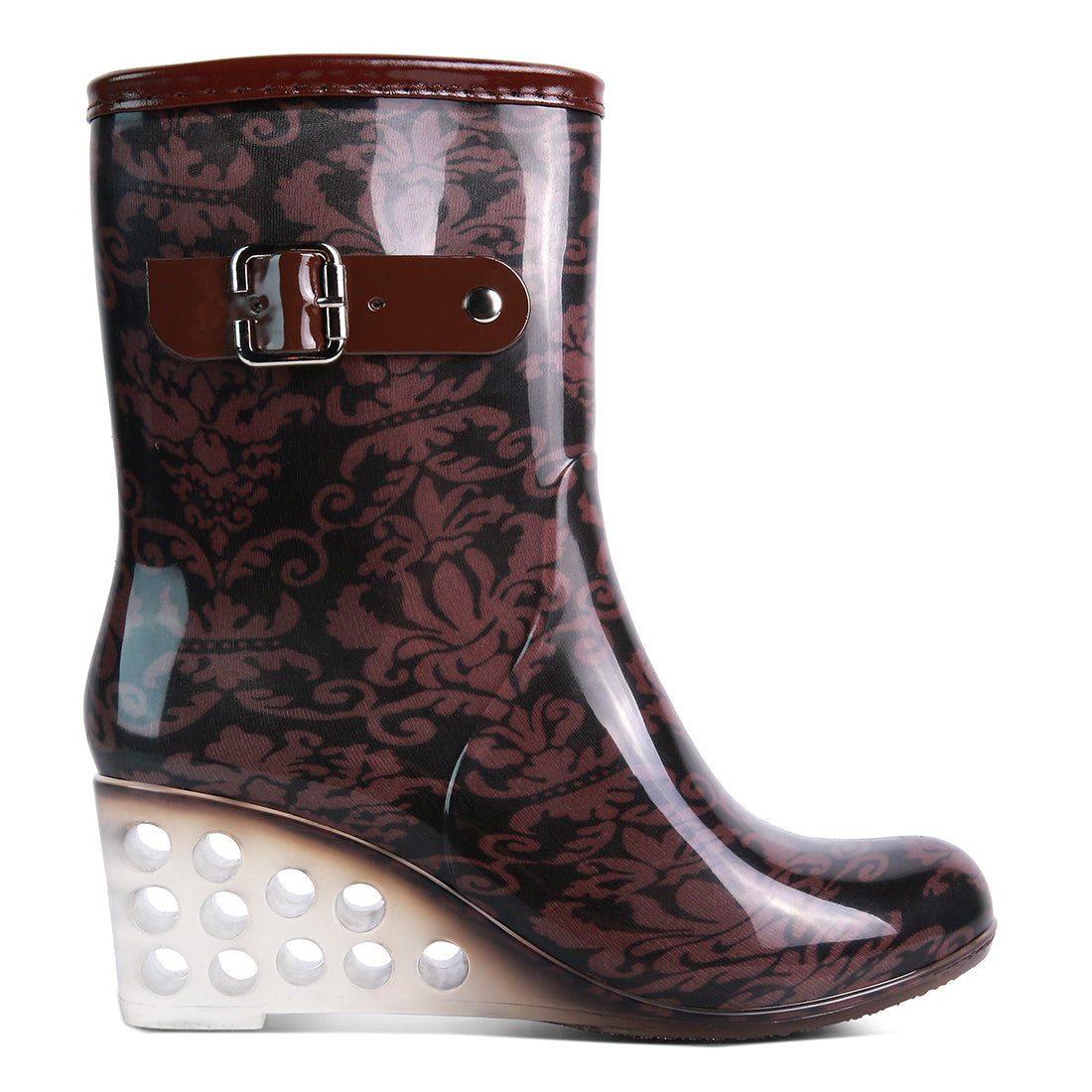 Brown Polka Pattern Rainboots