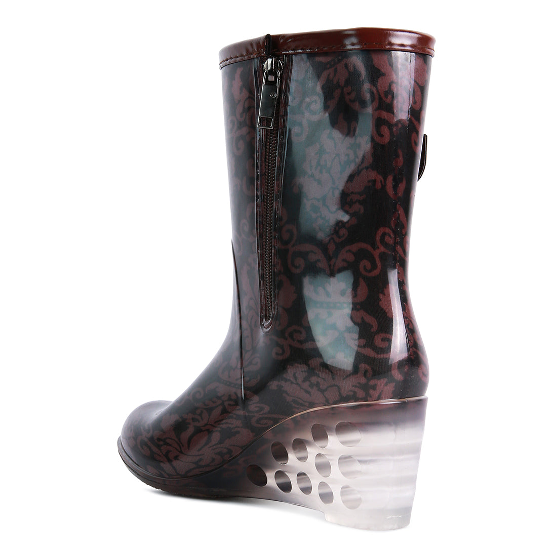 Brown Polka Pattern Rainboots