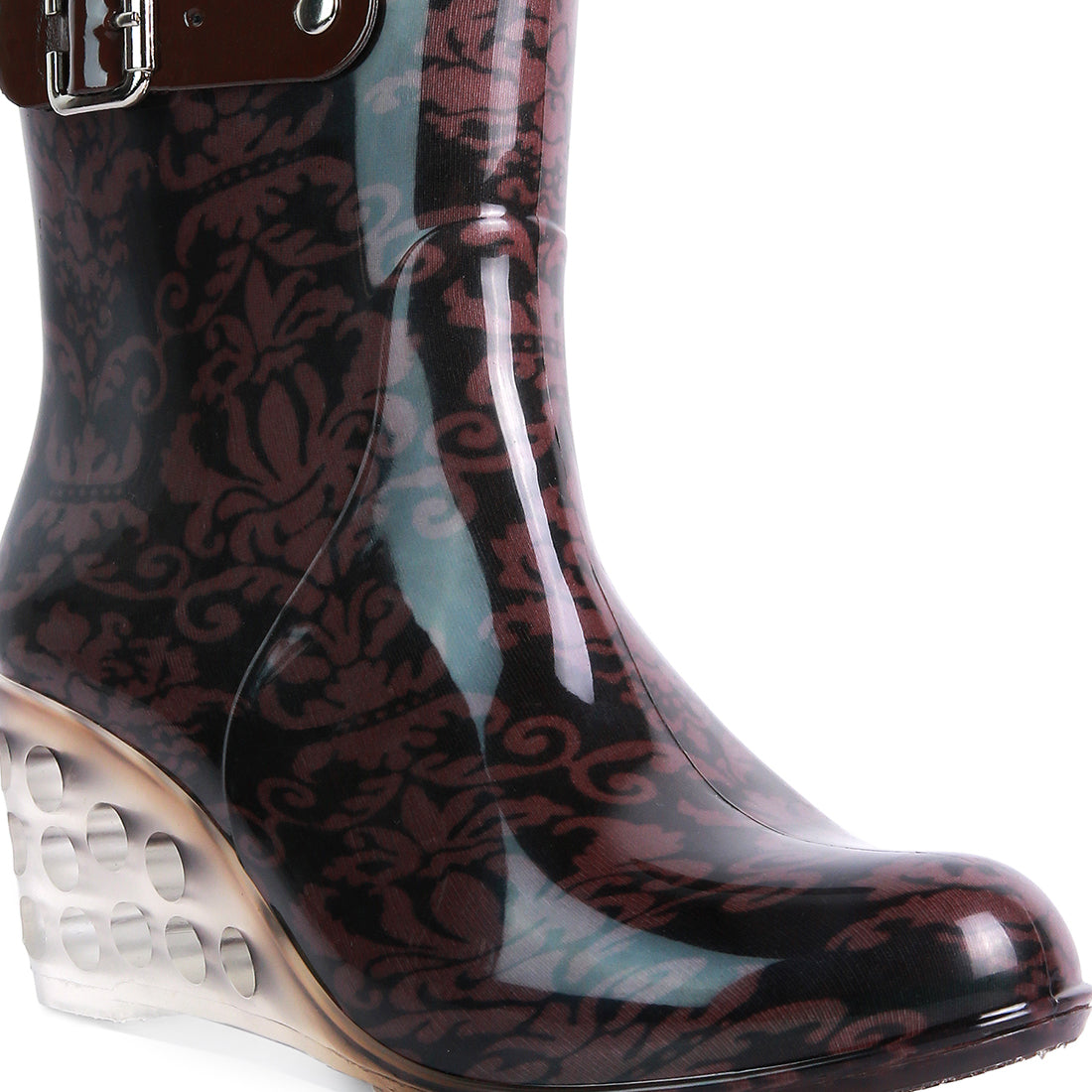 Brown Polka Pattern Rainboots