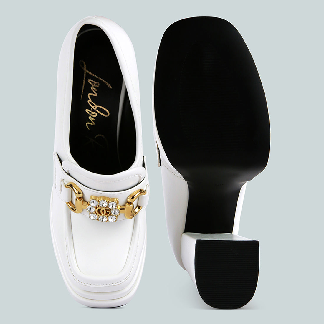 high jewel loafers#color_white