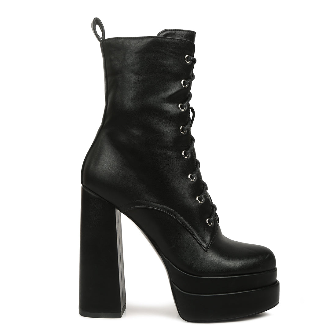 high heeled ankle boots#color_black