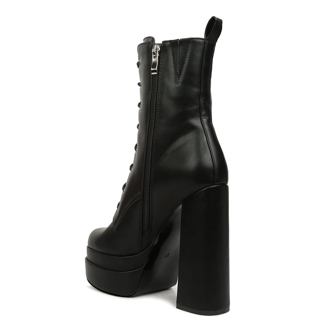 high heeled ankle boots#color_black